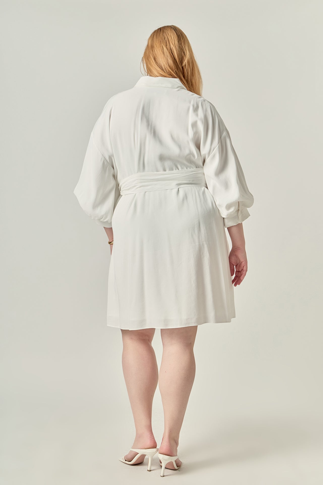 ENDLESS ROSE - Blouson Sleeve Belted Shirt Dress - DRESSES available at Objectrare