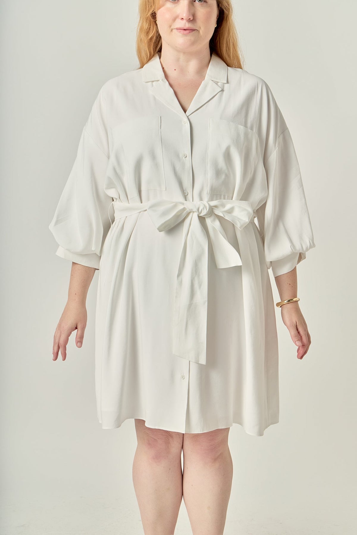 ENDLESS ROSE - Blouson Sleeve Belted Shirt Dress - DRESSES available at Objectrare