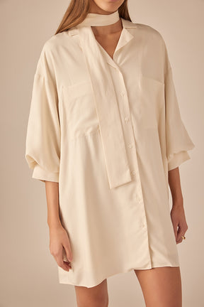 ENDLESS ROSE - Belted Mini Shirt Dress - DRESSES available at Objectrare