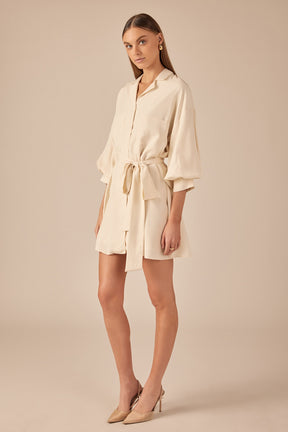 ENDLESS ROSE - Belted Mini Shirt Dress - DRESSES available at Objectrare