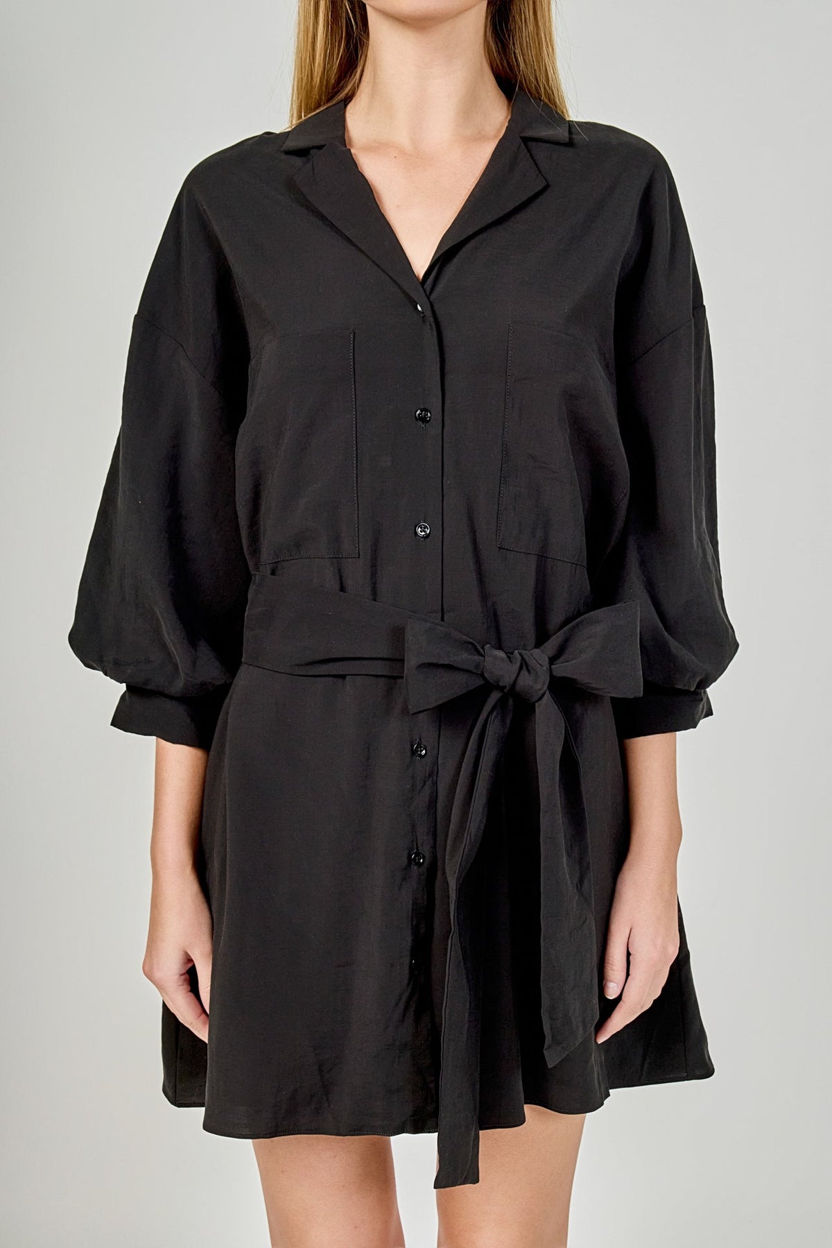 ENDLESS ROSE - Belted Mini Shirt Dress - DRESSES available at Objectrare