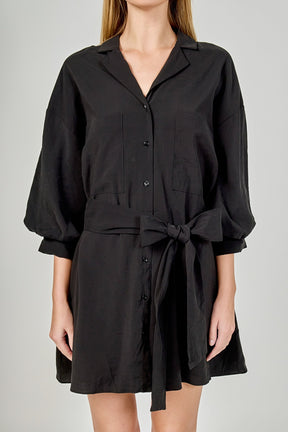 ENDLESS ROSE - Belted Mini Shirt Dress - DRESSES available at Objectrare