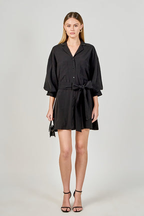 ENDLESS ROSE - Belted Mini Shirt Dress - DRESSES available at Objectrare