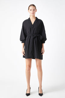 Endless Rose - Belted Mini Shirt Dress