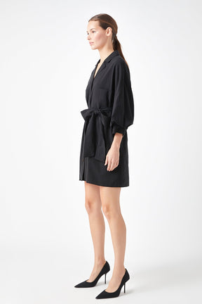 Endless Rose - Belted Mini Shirt Dress