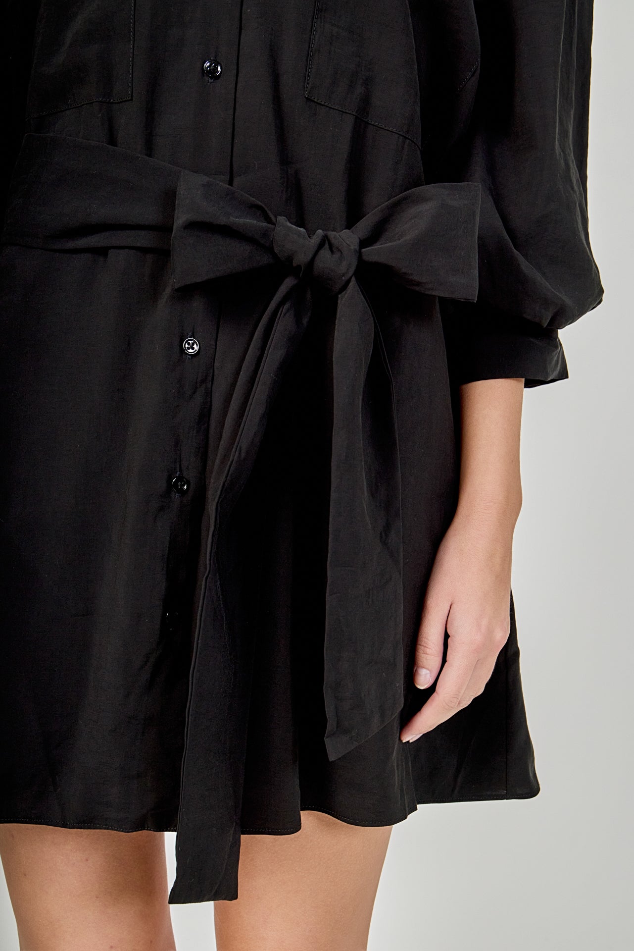 ENDLESS ROSE - Belted Mini Shirt Dress - DRESSES available at Objectrare