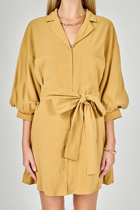 ENDLESS ROSE - Belted Mini Shirt Dress - DRESSES available at Objectrare