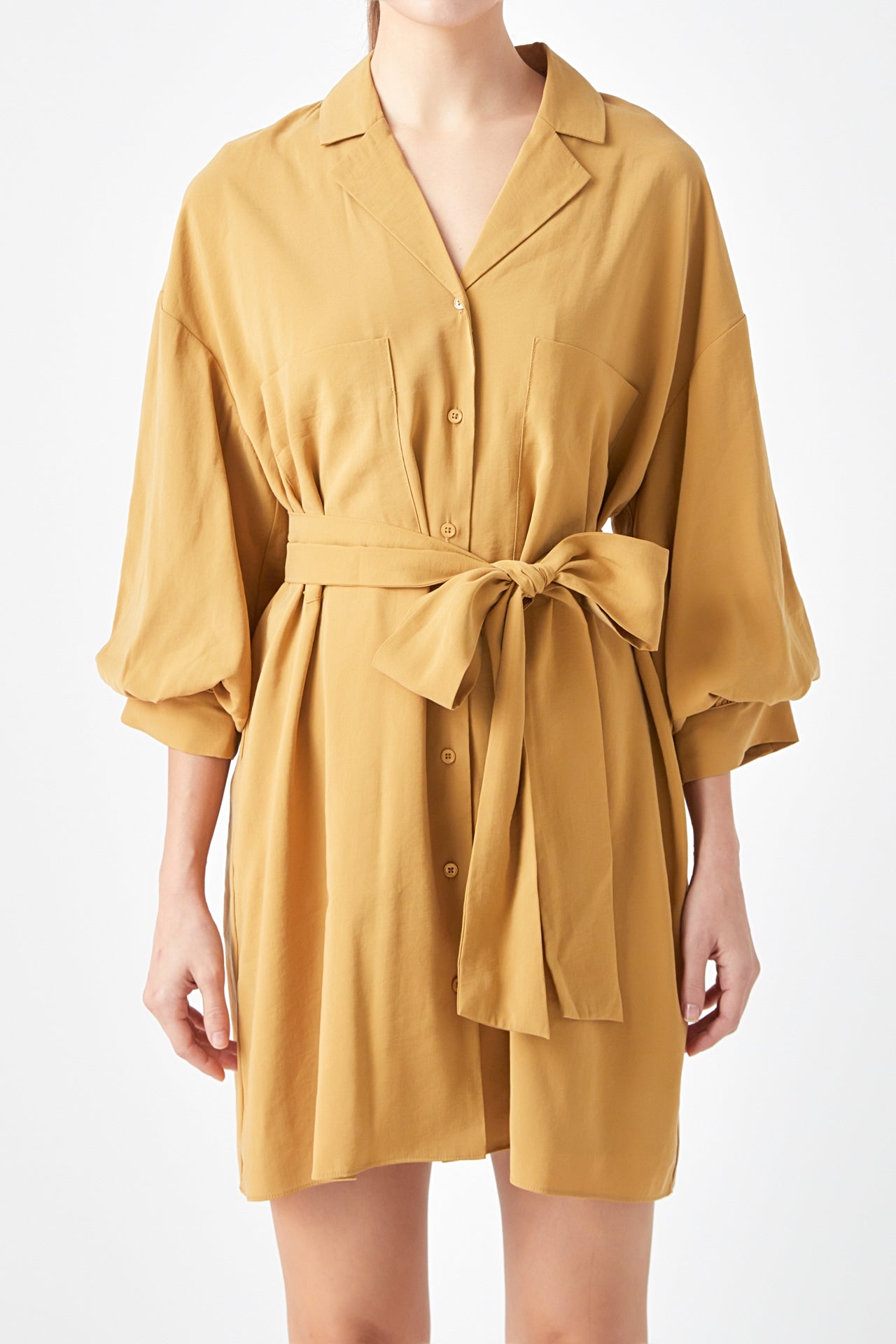 ENDLESS ROSE - Belted Mini Shirt Dress - DRESSES available at Objectrare