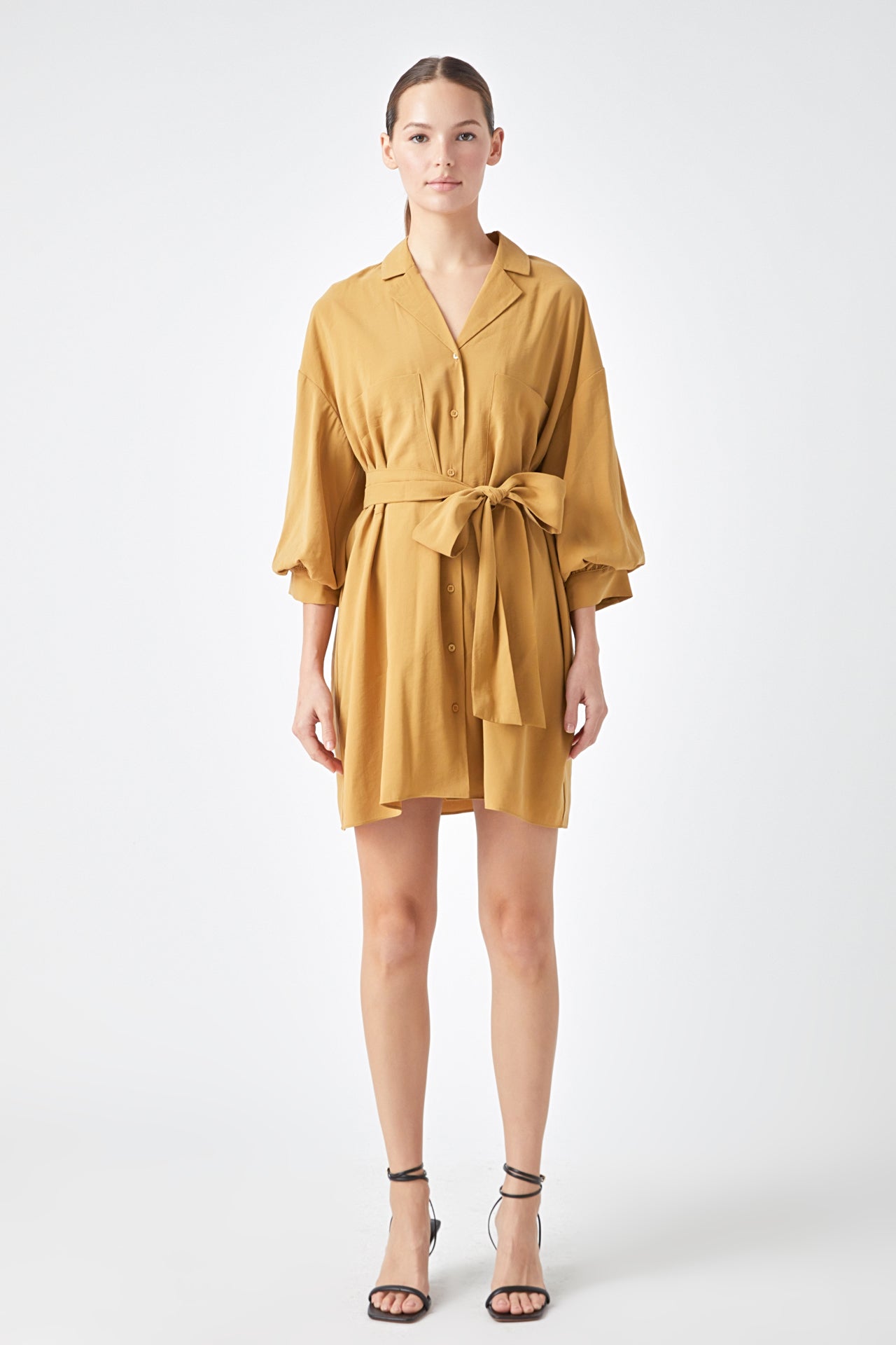 ENDLESS ROSE - Belted Mini Shirt Dress - DRESSES available at Objectrare
