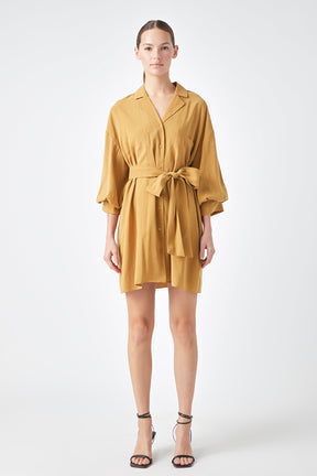 ENDLESS ROSE - Belted Mini Shirt Dress - DRESSES available at Objectrare