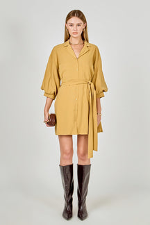 ENDLESS ROSE - Belted Mini Shirt Dress - DRESSES available at Objectrare