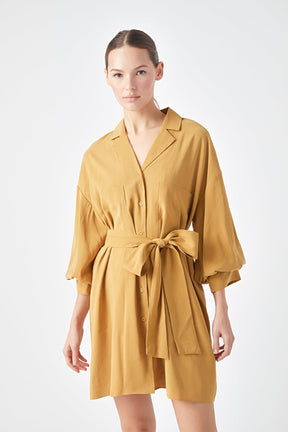 ENDLESS ROSE - Belted Mini Shirt Dress - DRESSES available at Objectrare