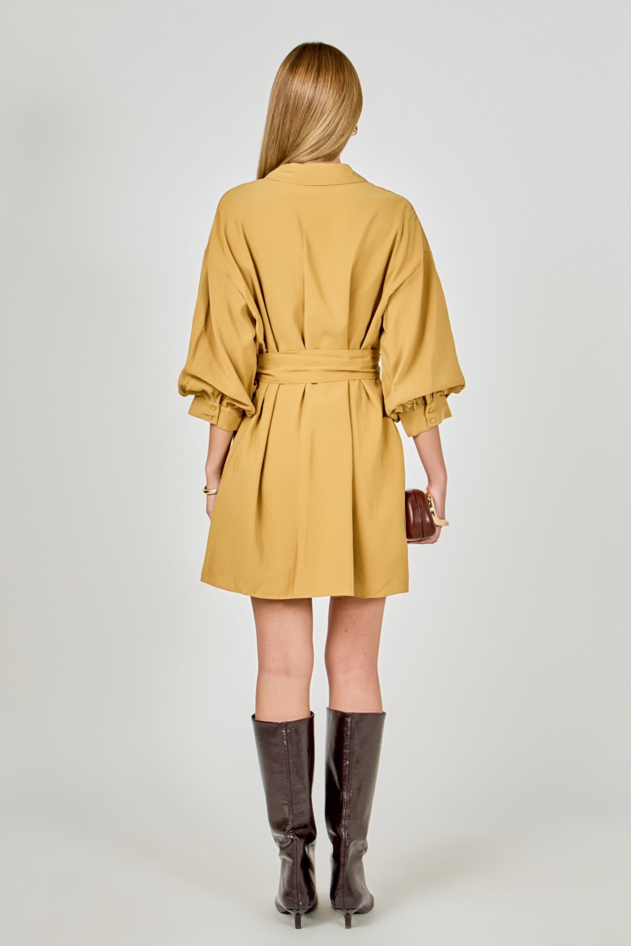 ENDLESS ROSE - Belted Mini Shirt Dress - DRESSES available at Objectrare