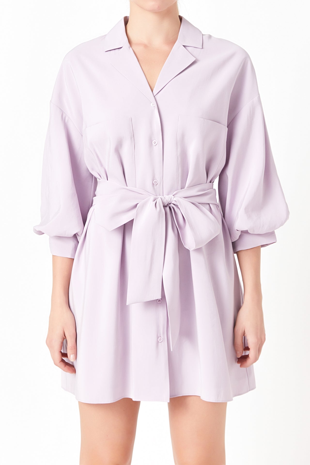 Endless Rose - Belted Mini Shirt Dress