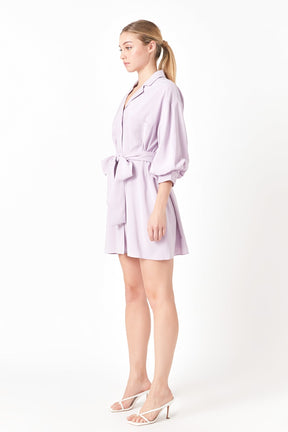 Endless Rose - Belted Mini Shirt Dress