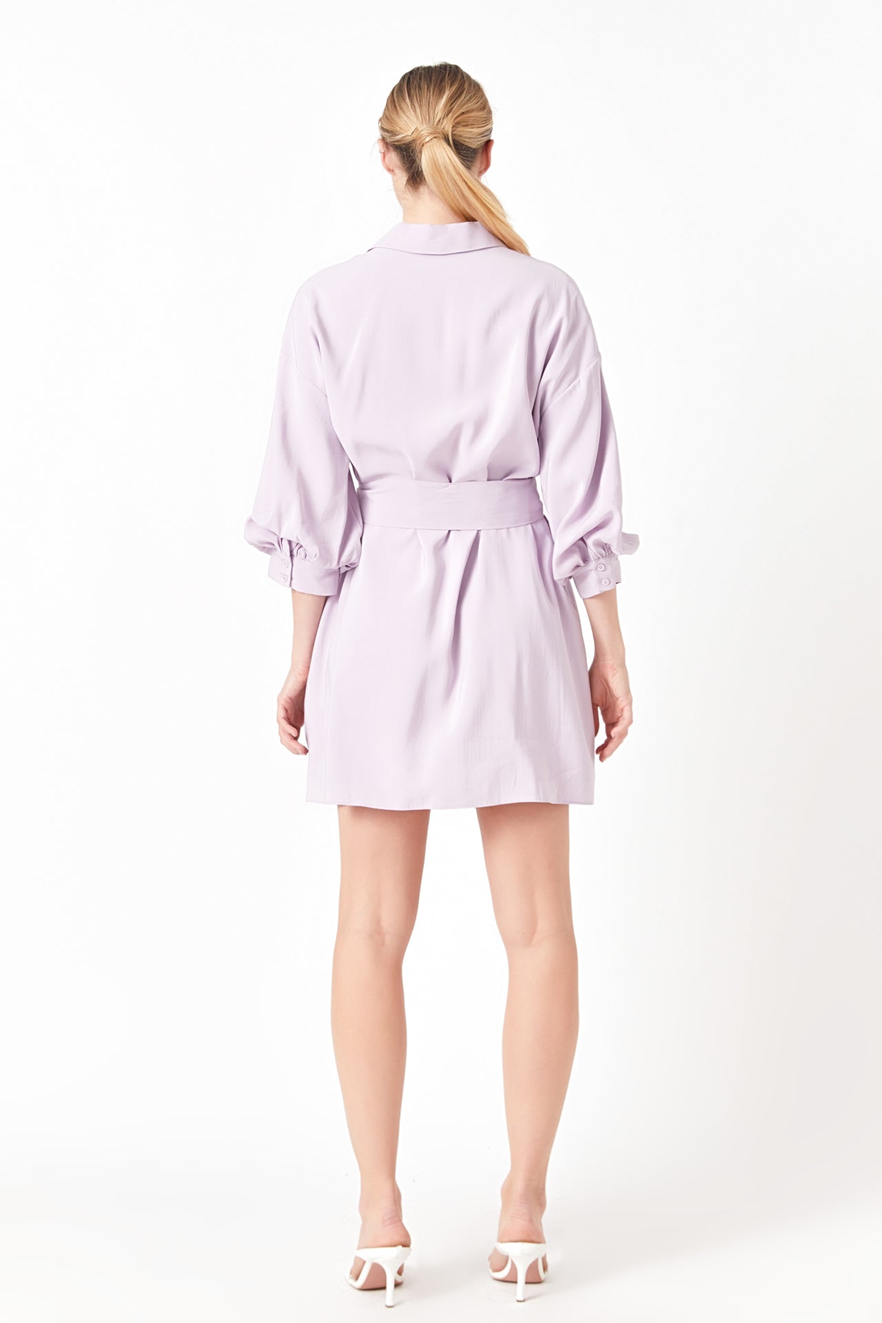 Endless Rose - Belted Mini Shirt Dress