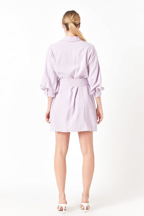 Endless Rose - Belted Mini Shirt Dress