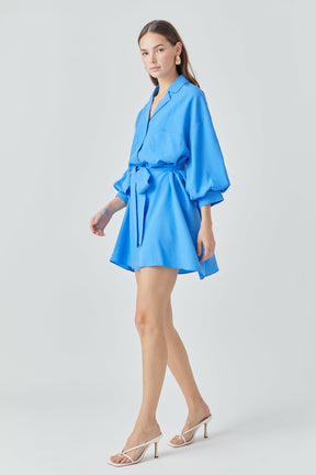 ENDLESS ROSE - Belted Mini Shirt Dress - DRESSES available at Objectrare