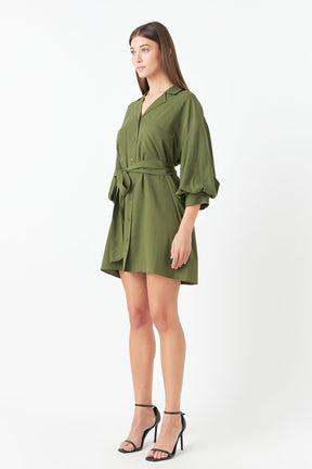 ENDLESS ROSE - Endless Rose - Belted Mini Shirt Dress - DRESSES available at Objectrare