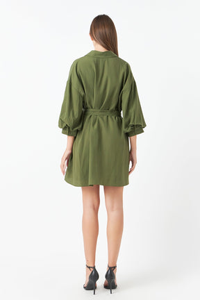Belted Mini Shirt Dress