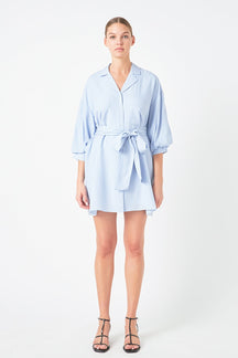 Endless Rose - Belted Mini Shirt Dress