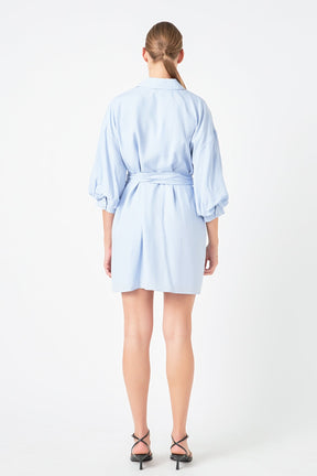 Belted Mini Shirt Dress