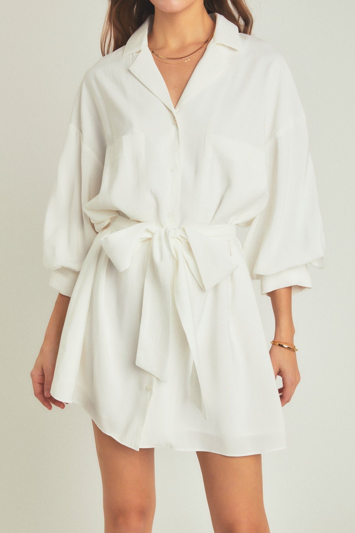 ENDLESS ROSE - Belted Mini Shirt Dress - DRESSES available at Objectrare