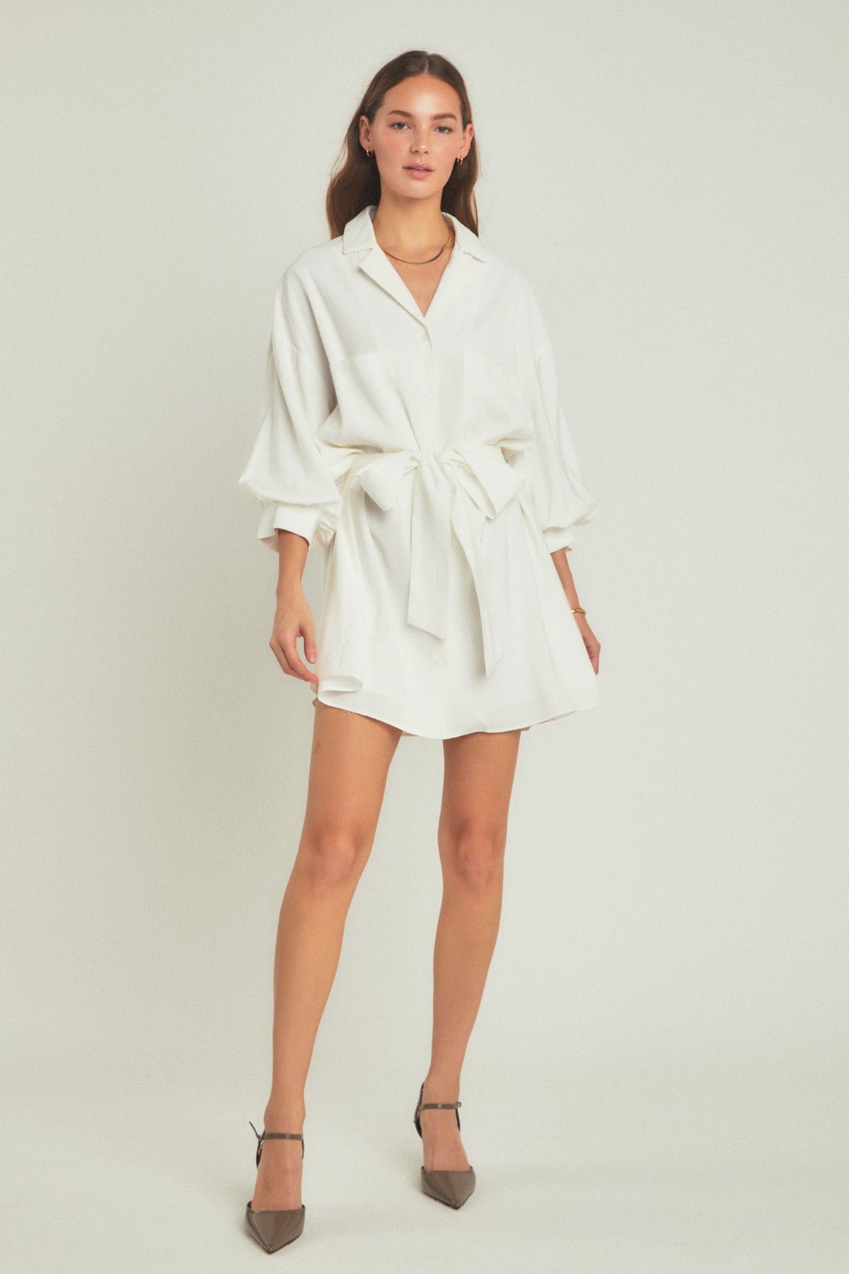 ENDLESS ROSE - Endless Rose - Belted Mini Shirt Dress - DRESSES available at Objectrare