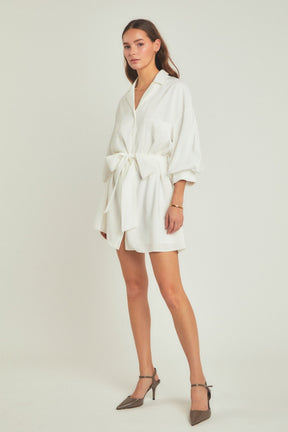 ENDLESS ROSE - Belted Mini Shirt Dress - DRESSES available at Objectrare