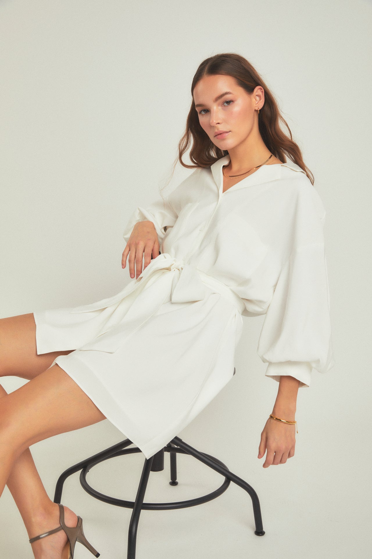 ENDLESS ROSE - Belted Mini Shirt Dress - DRESSES available at Objectrare