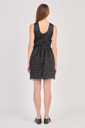 ENGLISH FACTORY - Striped Organza Sleeveless Mini Dress - DRESSES available at Objectrare