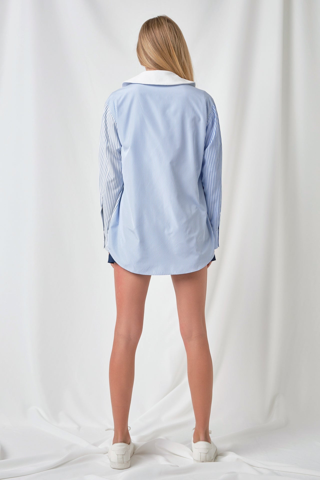 ENGLISH FACTORY - Pinstripe Color Block Shirt - SHIRTS & BLOUSES available at Objectrare