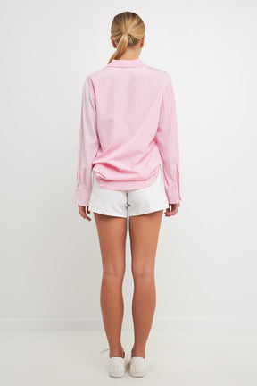 ENGLISH FACTORY - Pinstripe Color Block Shirt - SHIRTS & BLOUSES available at Objectrare