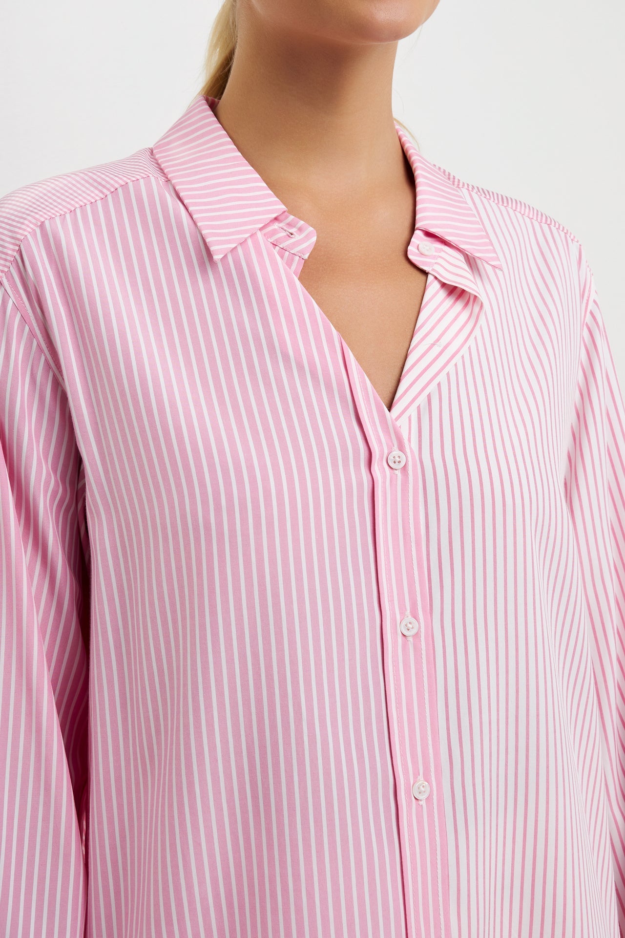 ENGLISH FACTORY - Pinstripe Color Block Shirt - SHIRTS & BLOUSES available at Objectrare