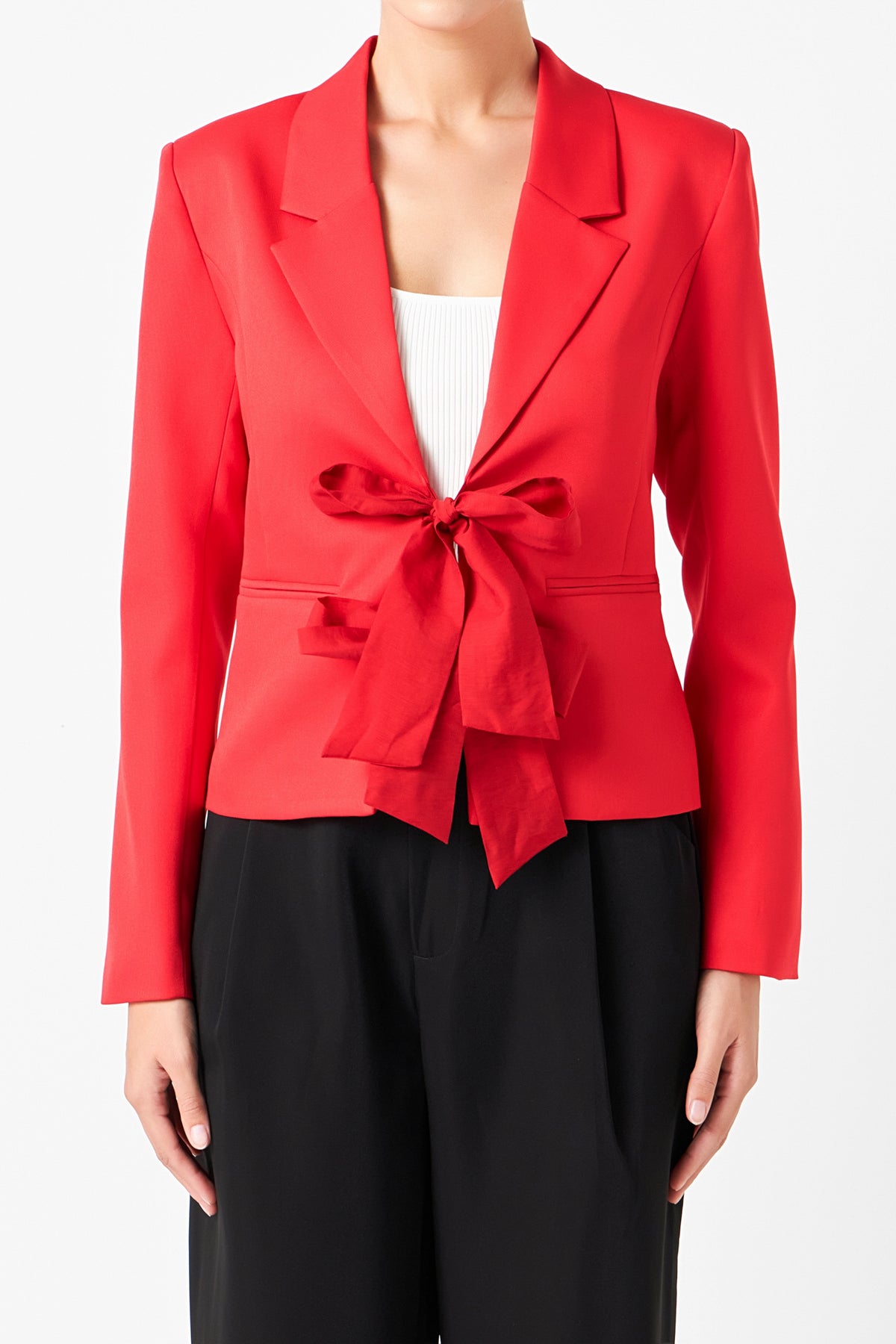 ENDLESS ROSE - Bow Contrast Blazer - BLAZERS available at Objectrare