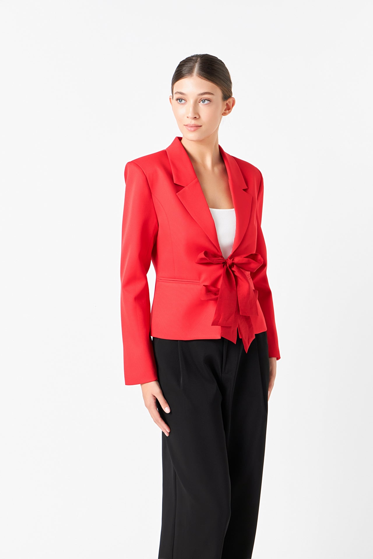ENDLESS ROSE - Bow Contrast Blazer - BLAZERS available at Objectrare