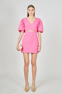 ENDLESS ROSE - Puff Sleeve Cut Out Mini - DRESSES available at Objectrare