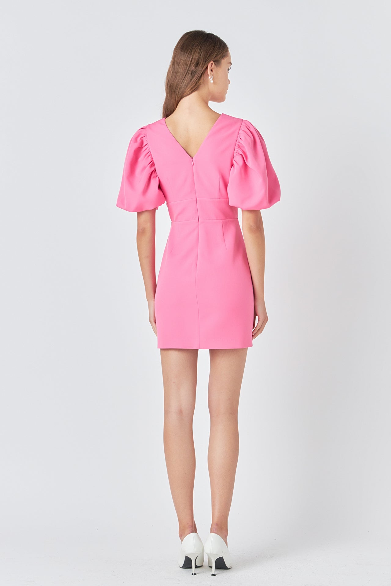 ENDLESS ROSE - Endless Rose - Puff Sleeve Cut Out Mini Dress - DRESSES available at Objectrare