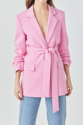 ENDLESS ROSE - Endless Rose - Sleeve Cinched 3/4 Blazer - BLAZERS available at Objectrare