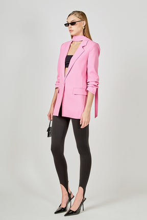 ENDLESS ROSE - Sleeve Cinched 3/4 Blazer - BLAZERS available at Objectrare