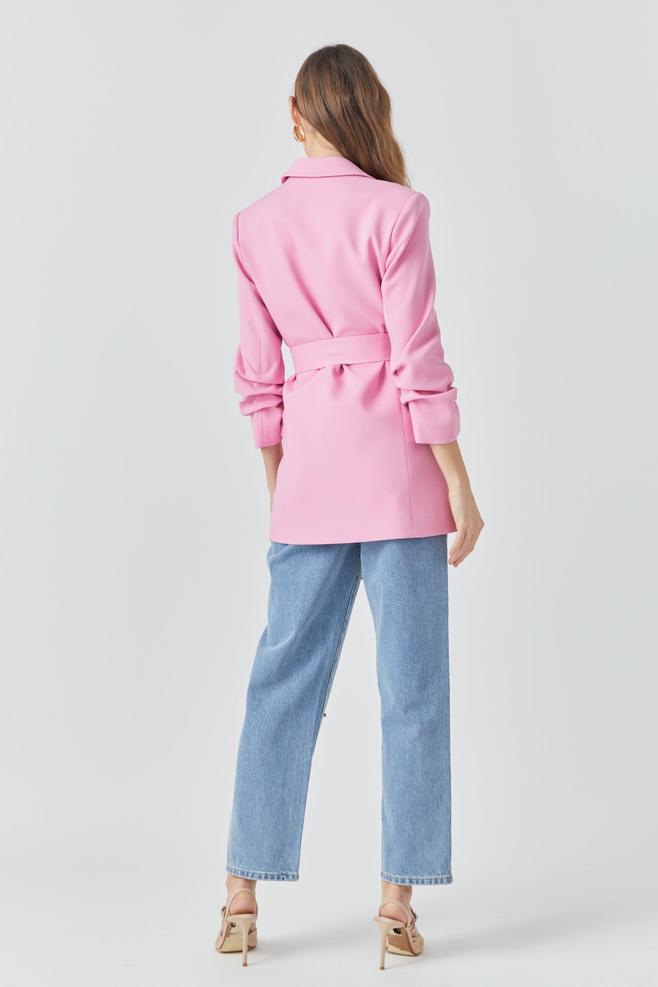 ENDLESS ROSE - Endless Rose - Sleeve Cinched 3/4 Blazer - BLAZERS available at Objectrare