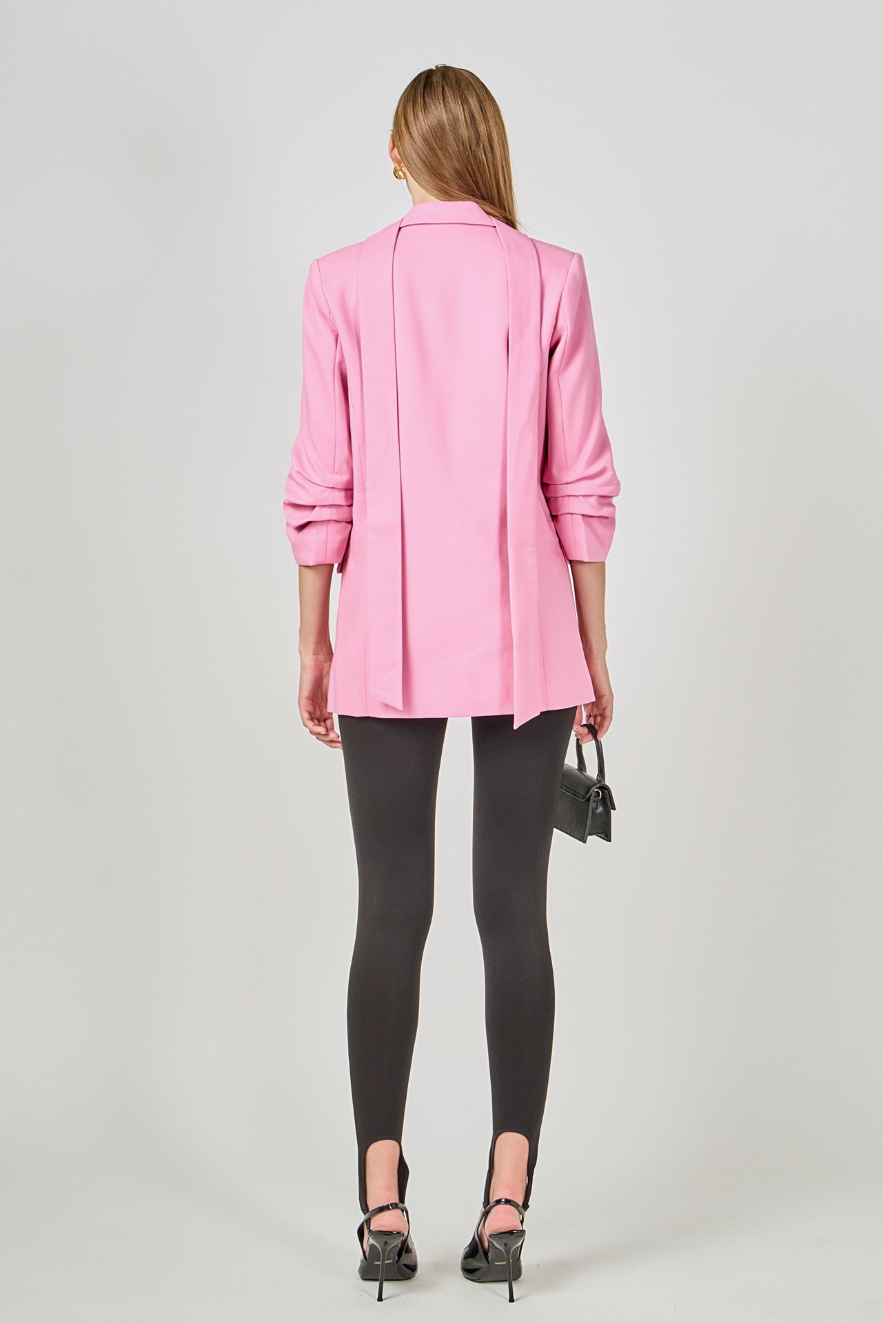 ENDLESS ROSE - Sleeve Cinched 3/4 Blazer - BLAZERS available at Objectrare