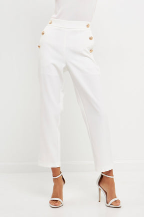 ENDLESS ROSE - Endless Rose - High Waisted Buttoned Trousers - PANTS available at Objectrare