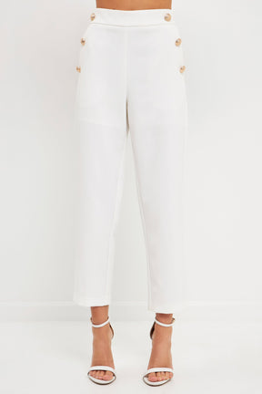 ENDLESS ROSE - High Waisted Buttoned Trousers - PANTS available at Objectrare