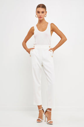 ENDLESS ROSE - High Waisted Buttoned Trousers - PANTS available at Objectrare