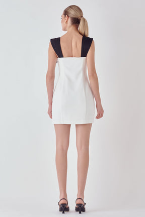 ENDLESS ROSE - Mixed Media Bow Mini Dress - DRESSES available at Objectrare