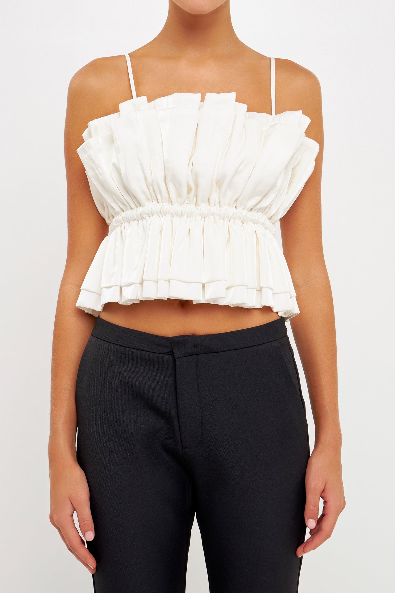 ENDLESS ROSE - Sheen Ruffled Strapless Top - TOPS available at Objectrare