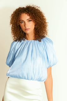 ENDLESS ROSE - Endless Rose - Sheen Effect Blouson Top - TOPS available at Objectrare