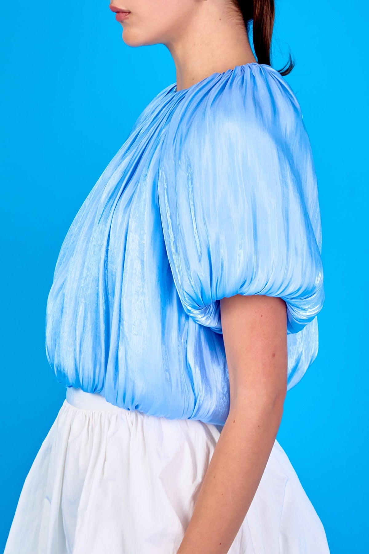 ENDLESS ROSE - Sheen Effect Blouson Top - TOPS available at Objectrare