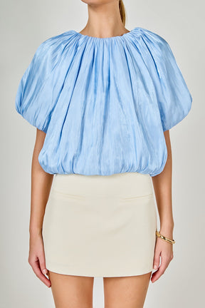 ENDLESS ROSE - Sheen Effect Blouson Top - TOPS available at Objectrare